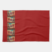 レッドエチオピア伝統芸術キッチンタオル キッチンタオル (横)