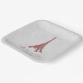 レッドエッフェルタワーダマスクウェディングシャワー ペーパープレート (傾斜あり)