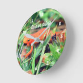 レッドエフトオレンジサラマンダーパーソナライズされた自然 ラウンド壁時計 (傾斜)