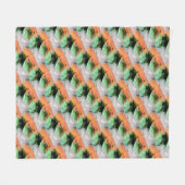 レッドエフトオレンジサラマンダー動物のパターン フリースブランケット (正面(横))