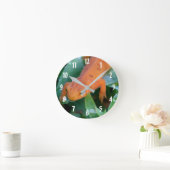 レッドエフトオレンジサラマンダー自然 ラウンド壁時計 (ホーム)