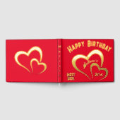 レッドエモダンクトのゴールドフォイル誕生日。モノグラム | ゲストブック (全面)