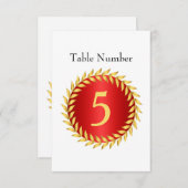 レッドエレガンスモノグラムテーブル番号 招待状 (正面/裏面)