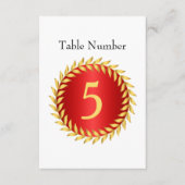 レッドエレガンスモノグラムテーブル番号 招待状 (正面)