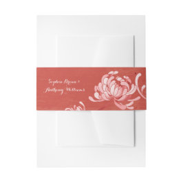 レッドエレガンスユニークフローラ結婚ズ 招待状ベリーバンド