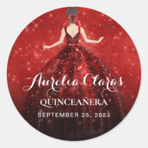 レッドエレガントきらめくプリンセスドレス誕生日