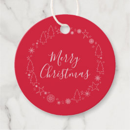 レッドエレガントオリジナルクリスマスリース フェイバータグ