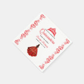 レッドエレガントク王室のンセアニラ スタンダードカクテルナプキン (角)