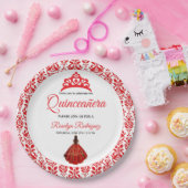 レッドエレガントク王室のンセアニラ ペーパープレート (パーティー)