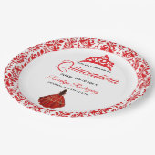 レッドエレガントク王室のンセアニラ ペーパープレート (アングル)