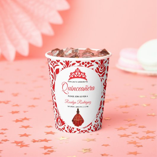 レッドエレガントク王室のンセアニラ 紙コップ (インサイチュ)