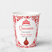 レッドエレガントク王室のンセアニラ 紙コップ (裏面)