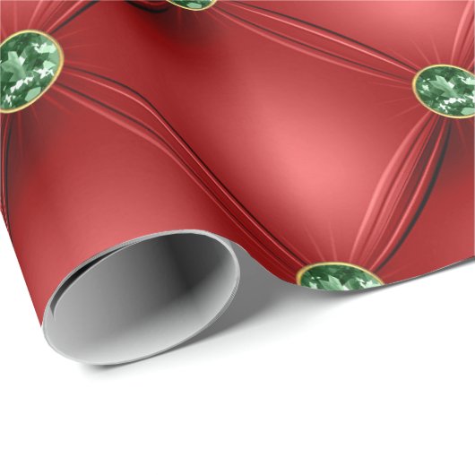 レッドエレガントグリーングラムホきらきら光るリデイ ラッピングペーパー (ロールコーナー)