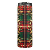 レッドエレガントグリーン金ゴールドフェスティバルプレイド タンブラー (裏面)