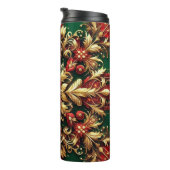 レッドエレガントグリーン金ゴールドフェスティバルプレイド タンブラー (回転右)