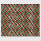 レッドエレガントグリーン金ゴールドラグジュアリークローバーパターン ラッピングペーパー (フラット)