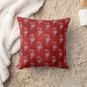 レッドエレガントシルバーグリッターキャンディーキャンセスクリスマス クッション (ブランケット)