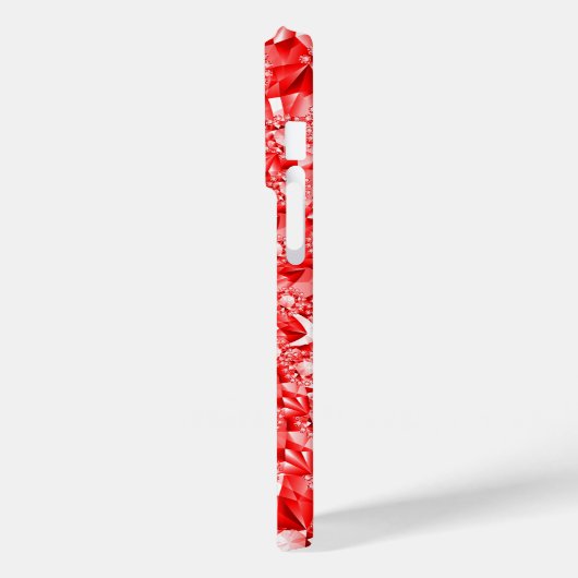 レッドエレガントダイヤモンドグリッタープリントモノグラム Case-Mate iPhoneケース (裏面 / 左)