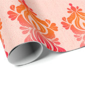 レッドエレガントダマスクフローラバロック包装紙 ラッピングペーパー (ロールコーナー)