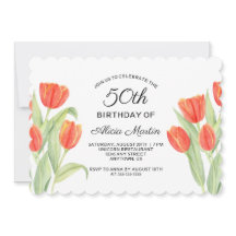 レッドエレガントチューリップフローラ50th誕生日