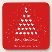 レッドエレガントテキサス州クリスマスツリー飲料用コースター コースター (正面)