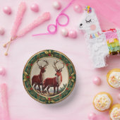 レッドエレガントトナディアムース金ゴールドホリーメリークリスマス ペーパーボウル (パーティー)