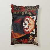 レッドエレガントパンダウィリアムモリスインスパイアフローラ アクセントクッション (裏面(縦))