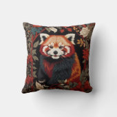 レッドエレガントパンダウィリアムモリスインスパイアフローラ クッション (裏面)