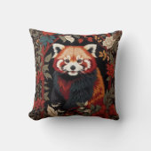 レッドエレガントパンダウィリアムモリスインスパイアフローラ クッション (正面)