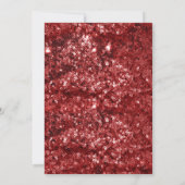 レッドエレガントフェイクグリッター&金ゴールドウィンター誕生日 招待状 (裏面)