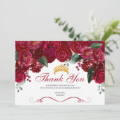 レッドエレガントフローラキンセアニェラありがとう サンキューカード (スタンド正面)