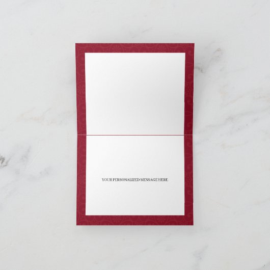 レッドエレガントフローラキンセアニェラありがとう 招待状 (内部)