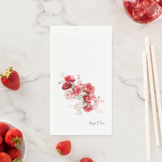 レッドエレガントフローラシンプルカスタムウェディングゲスト (インサイチュ)