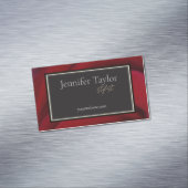 レッドエレガントフローラデザイン – 洗練された&ミニマ マグネット名刺 (インサイチュ)