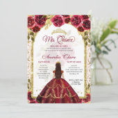 レッドエレガントフローラプリンセス金ゴールドアーチキンセアニェラ 招待状 (スタンド正面)