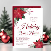 レッドエレガントフローラポインセティアホリデーオープンハウス 招待状