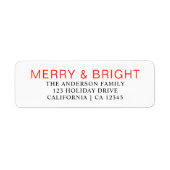 レッドエレガントブメリーライトクリスマス差出人住所 ラベル (正面)