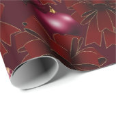 レッドエレガントブルガンディボウズオーナメントホリデイ ラッピングペーパー (ロールコーナー)