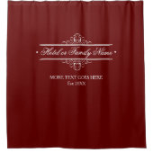 レッドエレガントホテパーソナライズされたルまたはファミリフレーム シャワーカーテン (正面)
