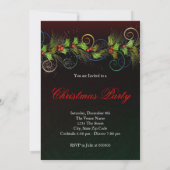 レッドエレガントホリークリスマスパーティー 招待状 (裏面)