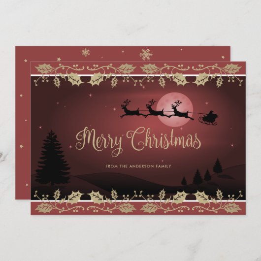 レッドエレガントホリートナディアサンタクロース シーズンカード (正面/裏面)