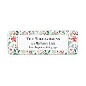 レッドエレガントホリーベリーグリーン差出人住所 ラベル (正面)