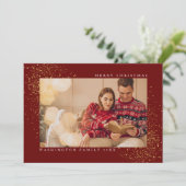 レッドエレガントメリークリスマス金ゴールドグリッター シーズンカード (スタンド正面)