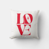 レッドエレガントラブタイポグラフィ クッション (正面)