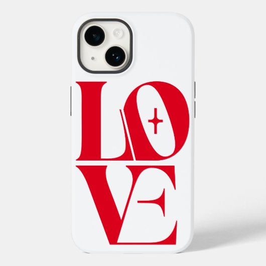 レッドエレガントラブタイポグラフィ Case-Mate iPhoneケース (裏面)