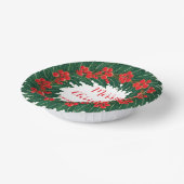 レッドエレガントリースホリーベリークリスマスグリーン ペーパーボウル (傾斜あり)