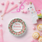 レッドエレガントリースホリーベリークリスマスグリーン ペーパーボウル (パーティー)