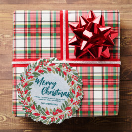 レッドエレガントリースホリーベリー金ゴールドメリークリスマス オーナメントカード