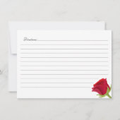 レッドエレガントローズブライダルシャワーレシピ ノートカード (裏面)