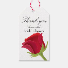 レッドエレガントローズブライダルシャワー ギフトタグ
